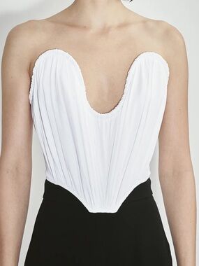 Et Ochs White Pleated Corset Top